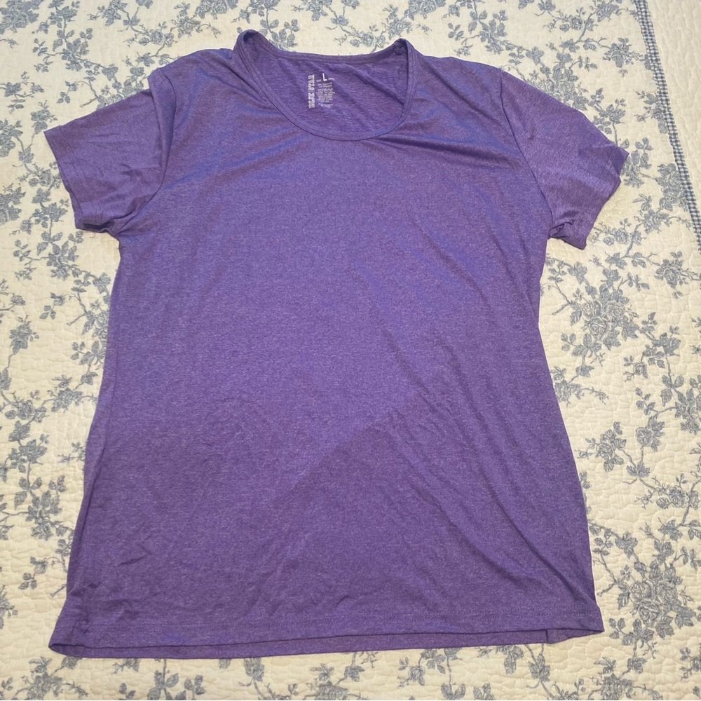 Blue Star Purple Short Sleeve Active Exercise Top Size Large